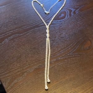 Icing Rhinestone Drop Twist Knot Necklace, NWOT